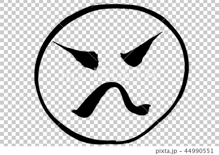 筆絵 怒り顔のイラスト素材