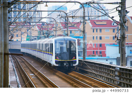 Subway train arriving to station Subway train arriving to station 44990733
