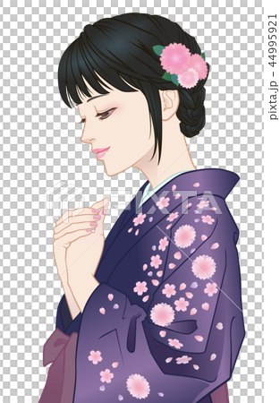 袴姿の女の子　恋心　紫 44995921