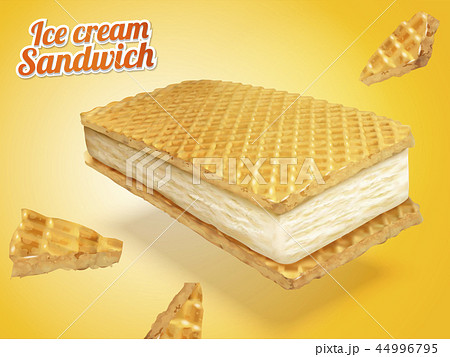 Milk flavoured ice cream sandwich Milk flavoured ice cream sandwich 44996795