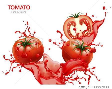 Fresh tomato with juice Fresh tomato with juice 44997644