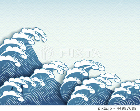 Ukiyo-e style wave 44997688