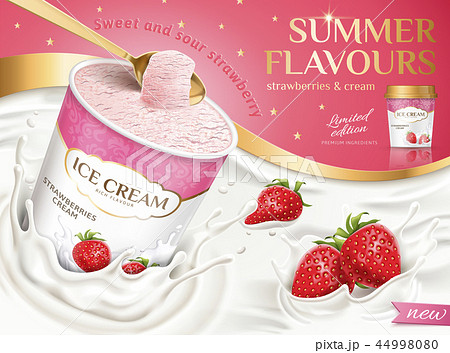 Strawberry ice cream cup 44998080