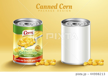 Canned corn package design 44998213