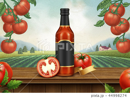 Ketchup retro ads with blank label 44998274