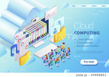 3d isometric cloud computing 44998891