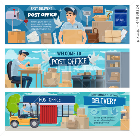 Postal delivery service, post office and postman Postal delivery service, post office and postman 44999324