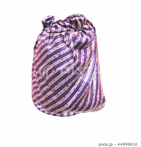 Santa Claus's striped bag or sack, full of gifts, on white background. 3d illustration 44999610