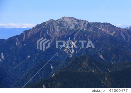 南アルプス塩見岳山頂から　南アルプス北部　仙丈岳　を望む 45000477