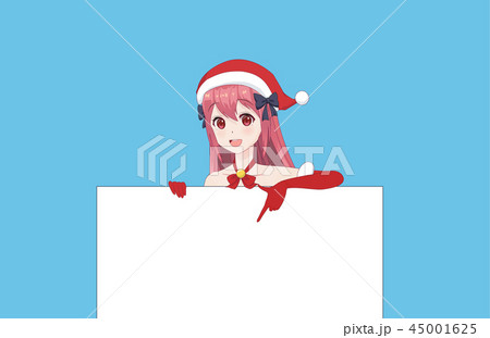 Japanese Asian woman holding white big sign board 45001625