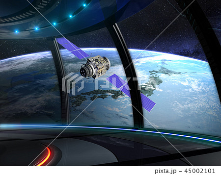 宇宙ステーションからの眺め 日本 人工衛星 宇宙ステーションからの眺め 日本 人工衛星 45002101