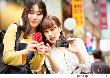 韓国　女子旅　街歩き 45002321