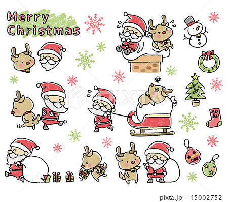 Christmas Handwriting Style Set Stock Illustration