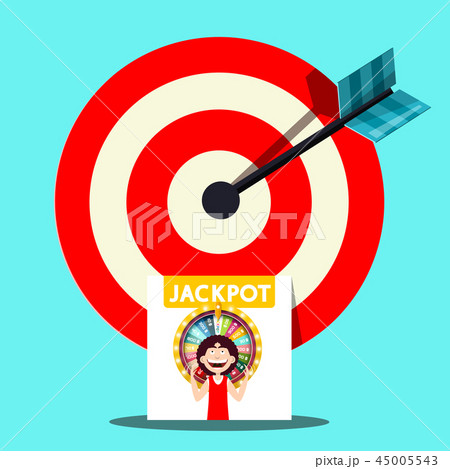 Jackpot Symbol with Dart in Target Centreのイラスト素材 [45005543] - PIXTA