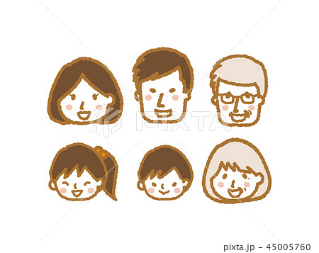 家族 顔 イラストのイラスト素材