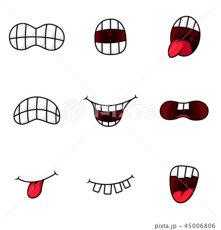 Funny cartoon mouth with different expressions 45006806