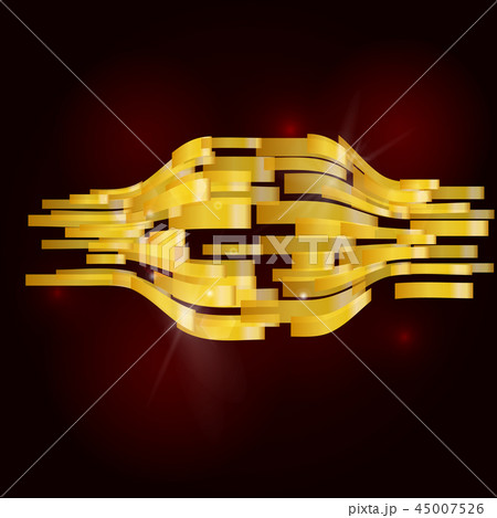 Golden abstract vector background. Abstract technology 3d figure. 45007526