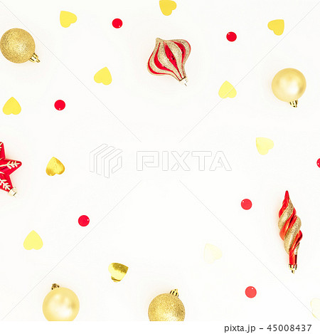 Christmas frame composition of golden decor Christmas frame composition of golden decor 45008437