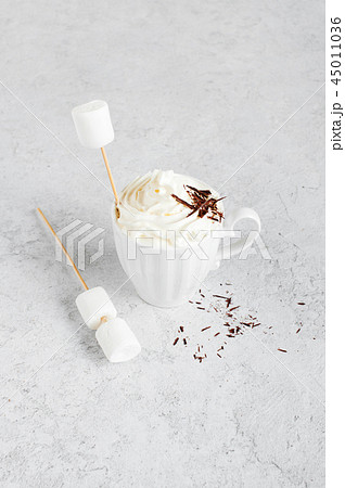 Cup of hot drink with whipped cream Cup of hot drink with whipped cream 45011036