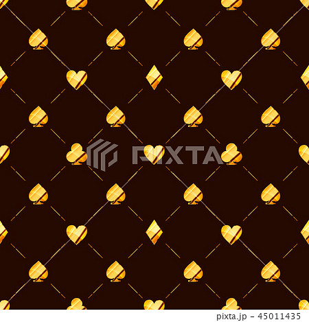 Luxury seamless pattern golden card suits icons Luxury seamless pattern golden card suits icons 45011435