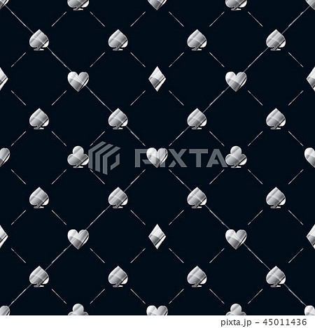 Luxury seamless pattern with silver card suits 45011436
