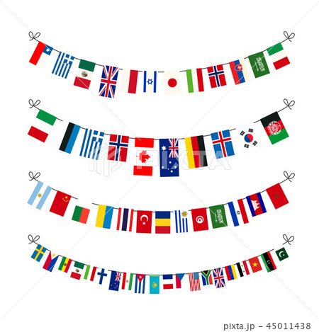 Set of garlands with true proportions flags 45011438