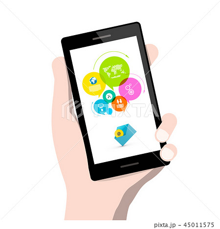 Infographic App on Mobile Phone with Email Icon 45011575