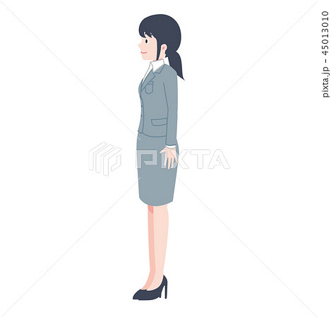 女性会社員立ち姿 横 のイラスト素材