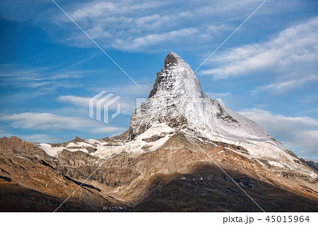 Matterhorn against sunset in Zermatt, Swiss Alps Matterhorn against sunset in Zermatt, Swiss Alps 45015964