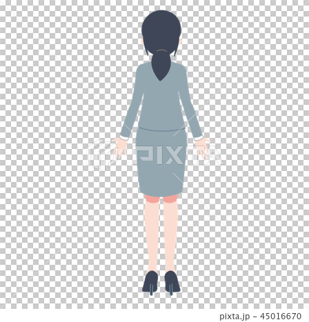 Rear View Of Female Office Worker Stock Illustration