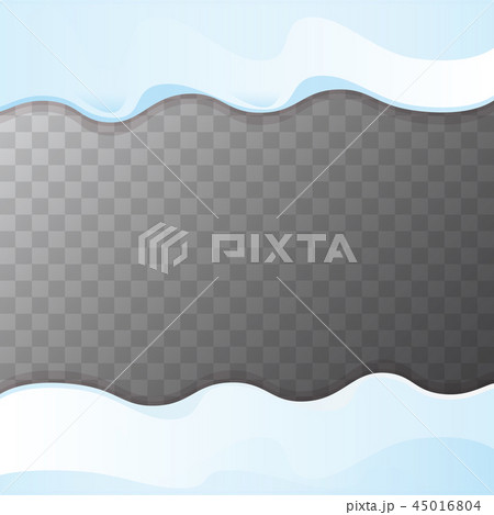 vector winter snow caps set isolated on transparent background. winter snow border or frame for 45016804