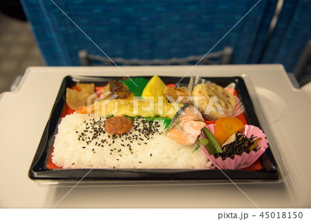 Japanese Box in Shinkansen or bullet train Japanese Box in Shinkansen or bullet train 45018150
