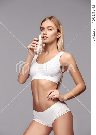 Perfect slim toned young body of the girl . 45018243