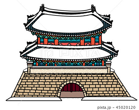 建物 崇礼門 イラスト 45020120