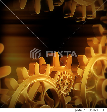 Gold gears and cogs macro Gold gears and cogs macro 45021951