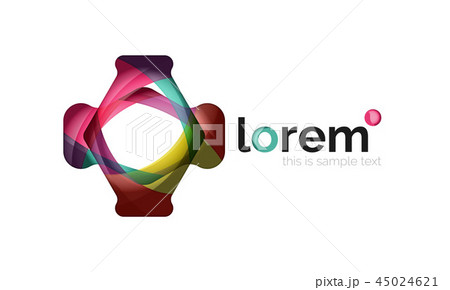 Abstract geometric design logo made of flowing elements 45024621