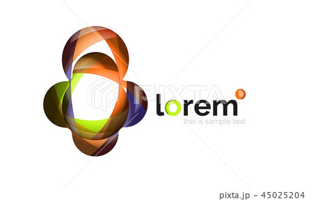 Abstract geometric design logo made of flowing elements 45025204