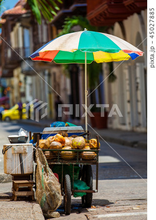 Street sale of coconut water in the walled city Street sale of coconut water in the walled city 45027885