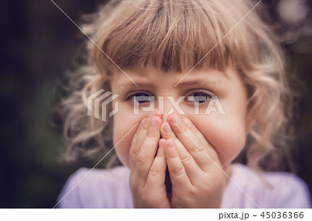 Deeply worried young girl Deeply worried young girl 45036366