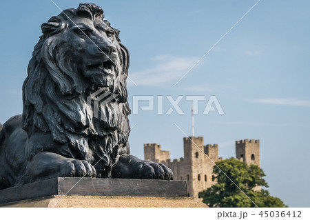 Brass lion sculpture in Rochester 45036412