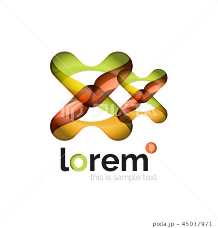 Abstract geometric logo created with overlapping smooth shapes Abstract geometric logo created with overlapping smooth shapes 45037971