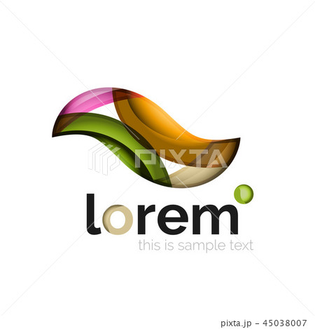 Abstract geometric logo created with overlapping smooth shapes 45038007