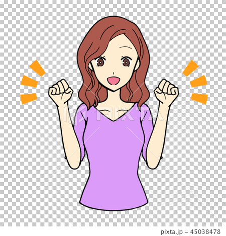 女性的面部表情 45038478