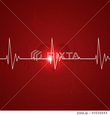 Heart Rhythm red background 45039444
