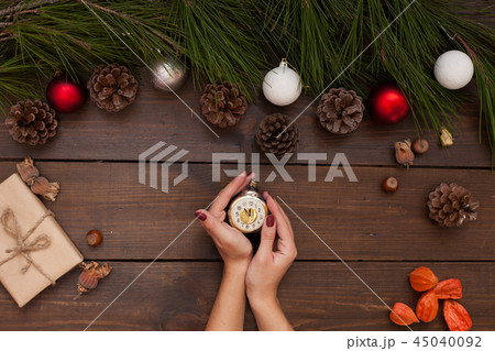 Christmas background new year gifts toys balls fruits nuts Christmas background new year gifts toys balls fruits nuts 45040092