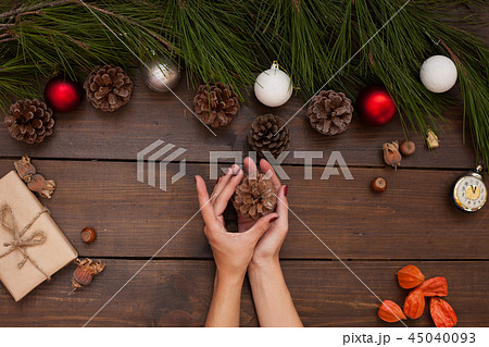 Christmas background new year gifts toys balls fruits nuts Christmas background new year gifts toys balls fruits nuts 45040093