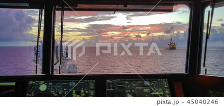 Amazing Sunset view from a modern ship 45040246