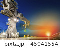 Offshore heavy lift crane at sea by night 45041554