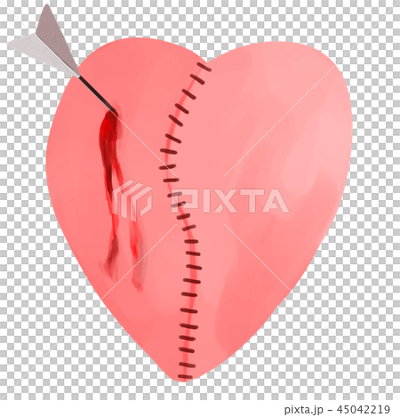 矢の刺さったハート/ココロ/心 45042219