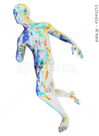 One person consisting of different colored areas One person consisting of different colored areas 45043255